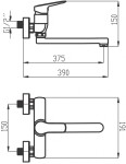 NOVASERVIS - Dřezová umyvadlová baterie 150 mm Metalia 54, chrom 54078,0