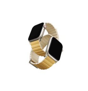 UNIQ Revix Premium Edition Reversible Magnetic řemínek pro Apple Watch 41 40 38 mm - CANARY (žlutá béžová) (8886463684252)