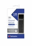 Verbatim Keypad Secure 128GB černá / Flash disk / USB-C 3.2 Gen 1 / klávesnice / čtení: až 160MBs / zápis: až 150MBs (49432)