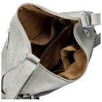 Módní dámská koženková crossbody kabelka Mayra, světle šedá