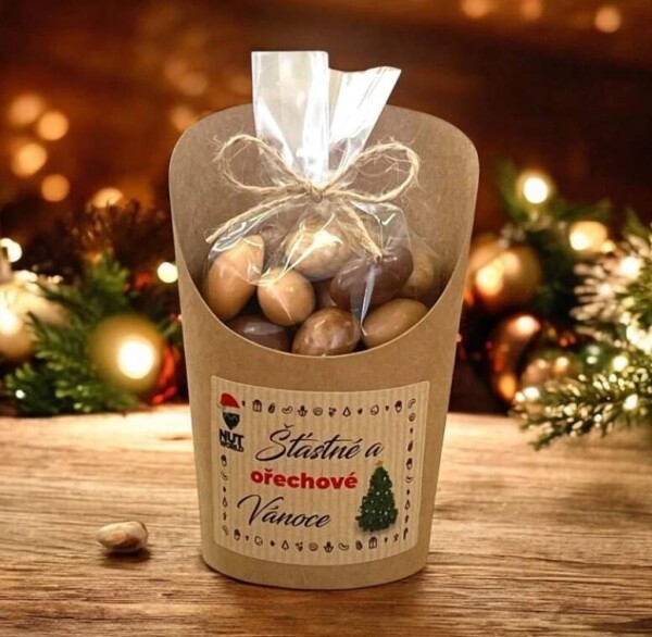 Mandle MIX brown v celofánku 180g Veselé Vánoce