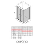 CERANO - Sprchový kout Antelo L - L/P - 6 mm - chrom, transparentní sklo - 84x60 - otočný CER-666853