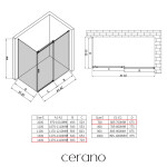 CERANO - Sprchový kout Santoro - pravá - 6 mm - chrom, mléčné sklo - 140x70 - posuvný CER-665851