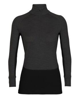 Dámské triko dlouhý rukáv ICEBREAKER Wmns ZoneKnit™ 260 LS Half Zip, Jet HTHR/Black/Metro HTHR/Cb velikost: XL
