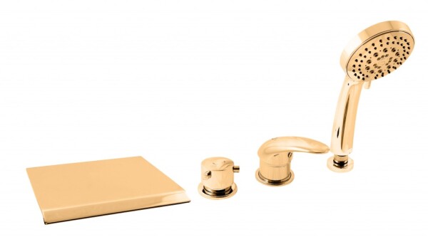 RAV Slezák - DUNAJ - Vanová baterie 4-otvorová, vodopád, Zlatá - lesklá, 1/2" D474.5PZ