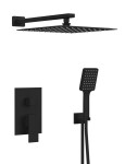 SAPHO - CUBEMIX podomítkový sprchový set s pákovou baterií, 2 výstupy, vyústění, černá mat CM042B-01