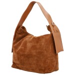 Módní dámská kožená kabelka na rameno Beatrix, koňaková