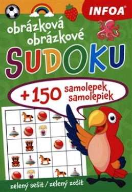 Obrázková/obrázkové sudoku + 150 samolepek/150 samolepiek – zelený sešit/zelený zošit