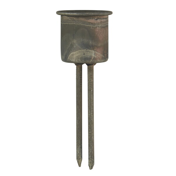 Ib Laursen Zapichovací svícen na svíčku 2,2 cm Rustic Metal, šedá barva, kov