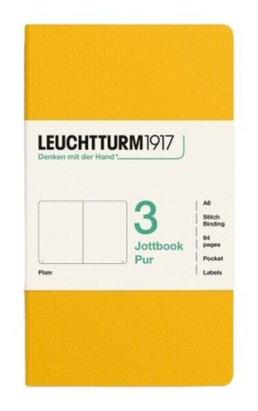Zápisník Jottbook pur A6, 64l, čistý, Sunflower, 3ks