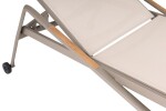 KETTLER DIAMOND hliníkové lehátko s teakovými područkami - taupe / béžová