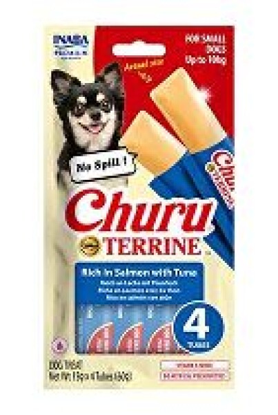 Churu Dog Terrine losos s tuňákem plemena S 4x15g