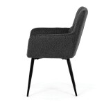 Židle jídelní, tmavě šedá látka, černý kov