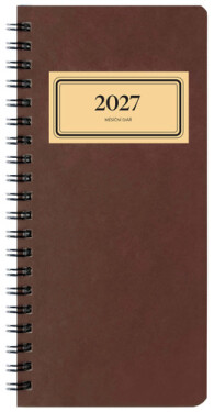 Diář 2027 měsíční na výšku RETRO, černý