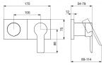 HANSA - Ligna Baterie pod omítku pro 2 spotřebiče, chrom 44559583