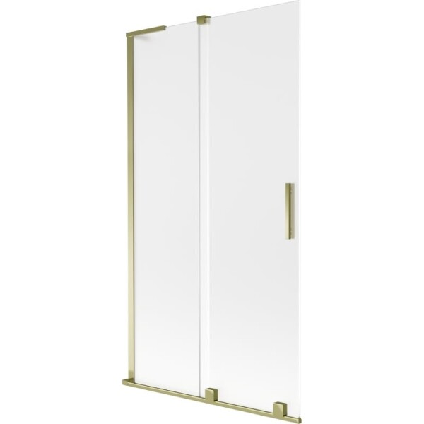 MEXEN/S - Velar L dvoukřídlá posuvná vanová zástěna 100 x 150, dekor, zlatá 896-100-003-31-50
