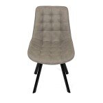 Židle jídelní, béžová látka v dekoru broušené kůže, černý kov