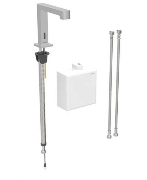 GEBERIT - Brenta Termostatická elektronická umyvadlová baterie, bateriové napájení, easy to clean, kartáčovaná nerez 116.178.SN.1