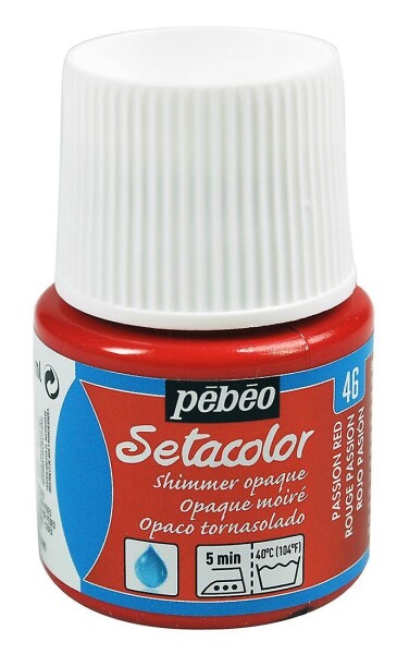 Barva na textil Pébéo Setacolor Shimmer 45 ml - Červená metalická passion 46