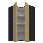 Horní rohová skříňka Cremona 60x60 GN-108 2F (90°) Barva korpusu: Bílá, Barva dvířek: Dub Cremona
