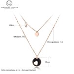 Náhrdelník Petra Gold Black - chirurgická ocel, srdíčko, Zlatá 40 cm + 5 cm (prodloužení)