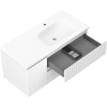 MEXEN/S - Rivel koupelnová skříňka 100 cm s umyvadlem Vela pravá, 2S, 1D, reliéf, bílá mat 91A23-10047-3-BBFFF01-W23P01