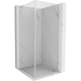MEXEN/S - Lunar-B L sprchový kout dveře křídlové pravá 70 x 70, transparent, nikl kartáčovaný 832L-070-070-97-00-P