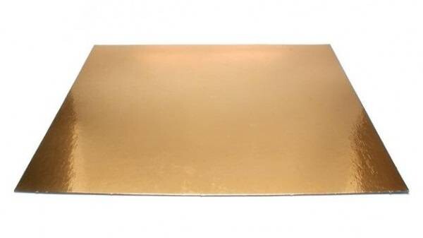 Dortisimo Podložka pod dort zlatá hrubá rovná čtverec 25 x 25 cm (1 ks)