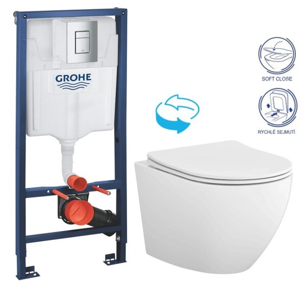 Rapid SL pro závěsné WC 38528SET s chromovou deskou + WC CERSANIT DESSE VORTEX /VÍROVÉ SPLACH/ + SEDÁTKO 38772001 ES1