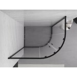 MEXEN/S - Exo čtvrtkruhový asymetrický posuvný sprchový kout 100 x 90, transparent, černá 8132-100-090-70-00