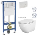 GEBERIT DuofixBasic s bílým tlačítkem DELTA51 + WC CERSANIT CLEANON CASPIA + SEDÁTKO 458.103.00.2 51BI CP1