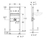 GEBERIT - Duofix Montážní prvek pro umyvadlo, 112 cm, pro elektronickou stojánkovou armaturu s funkčním boxem pod omítku 111.551.00.2