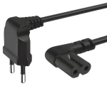 Hama napájecí kabel C7 černá / Napájecí kabel / oboustranně zahnutý 90° / 5 m