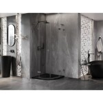 MEXEN/S - Lunar L sprchový kout čtvrtkruh křídlový 90 x 90, transparent, grafit metal 833L-090L-090P-95-00