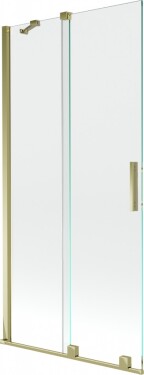 MEXEN/S - Velar Dvoukřídlá posuvná vanová zástěna 90 x 150 cm, transparent, zlatá 896-090-000-01-50