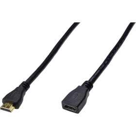 Digitus HDMI prodlužovací kabel Zástrčka HDMI-A, Zásuvka HDMI-A 3.00 m černá AK-330201-030-S High Speed HDMI s Ethernetem, podpora HDMI, kulatý, pozlacené