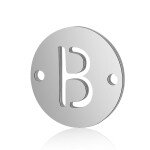 Mezidíl z titanové oceli - placička s písmenem A - Z - 12 x 12 x 0,8 mm - 1 ks Písmena: N