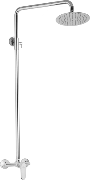 JB Sanitary Chromovaná sprchová sestava. Baterie FINERY s horním vývodem, rozteč 150mm. Hlavová nerezová sprcha průměr 25cm SF 61 000 00 6
