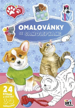 Štěňátka a koťátka - Omalovánky A4 se samolepkami