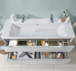 VILLEROY & BOCH - Subway 3.0 Dvojumyvadlo 1300x475 mm, s přepadem, otvory pro baterie, CeramicPlus, Stone White 4A70D4RW