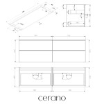 CERANO - Koupelnová skříňka Velora - černá matná, úchytka zlatá + deska pod umyvadlo Navira Pro - 36 mm - 160x56,6x46,5 CER-668648