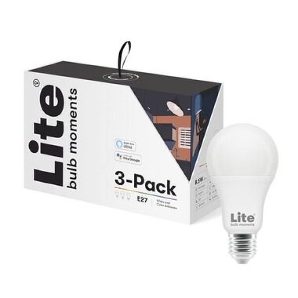 Lite bulb Moments White and Color Ambience E27 Google Home, Amazon Alexa , 3 ks