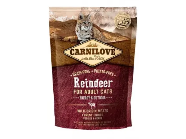 Carnilove Cat Grain Free Reindeer Adult EnergyOutdoor 400g / Granule pro kočky / pro kočky s možností pohybu venku (8595602512263)