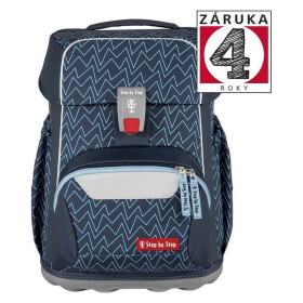 Školní batoh pro prvňáčky – 4 dílný set, Step by Step BASIS Blue Lines, AGR