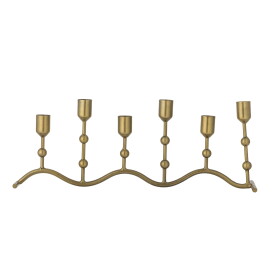 Bloomingville Kovový svícen Kiri Metal Brass, měděná barva, kov