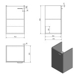 AQUALINE - ZOJA umyvadlová skříňka 41,5x63x37,6cm, bílá 56372