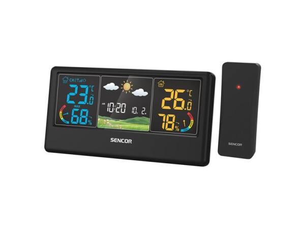 SENCOR SWS 4100 B Meteostanice / barevný LCD / bezdrátové čidlo (8590669349616)