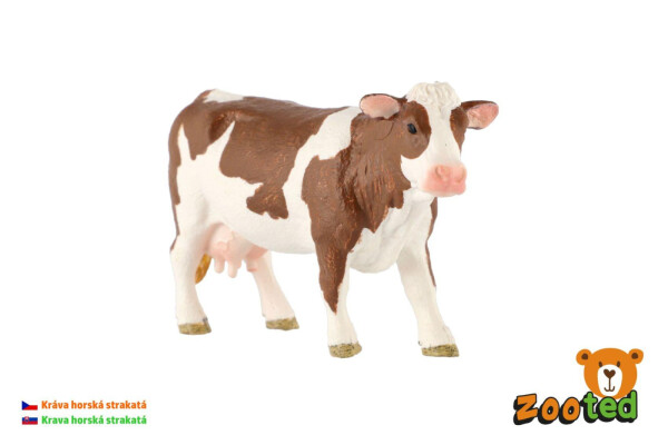 Kráva horská strakatá zooted plast 12cm sáčku