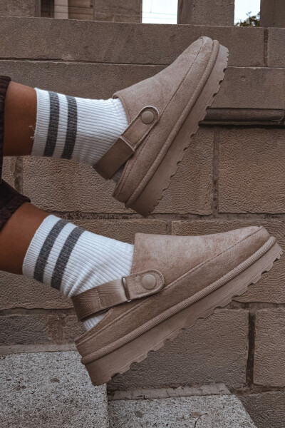 Dámské Zateplené Pantofle S Kožešinou Na Platformě Béžové Azida 37