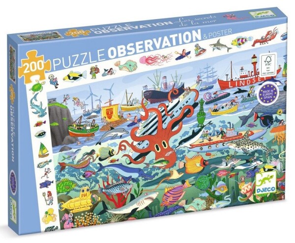 DJECO Puzzle Tajemství moře 200 dílků